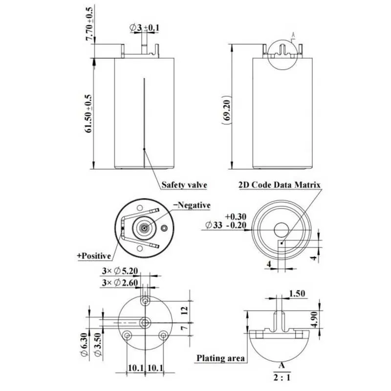 3.0V 370F Ultra-low ESR Supercapacitor ultracapacitor for AIDC CBU GPU