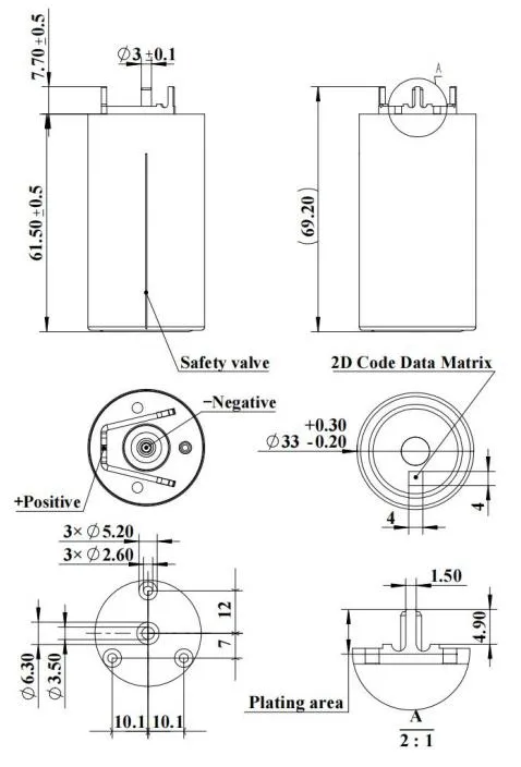 3.0V 370F Ultra-low ESR Supercapacitor ultracapacitor for AIDC CBU GPU